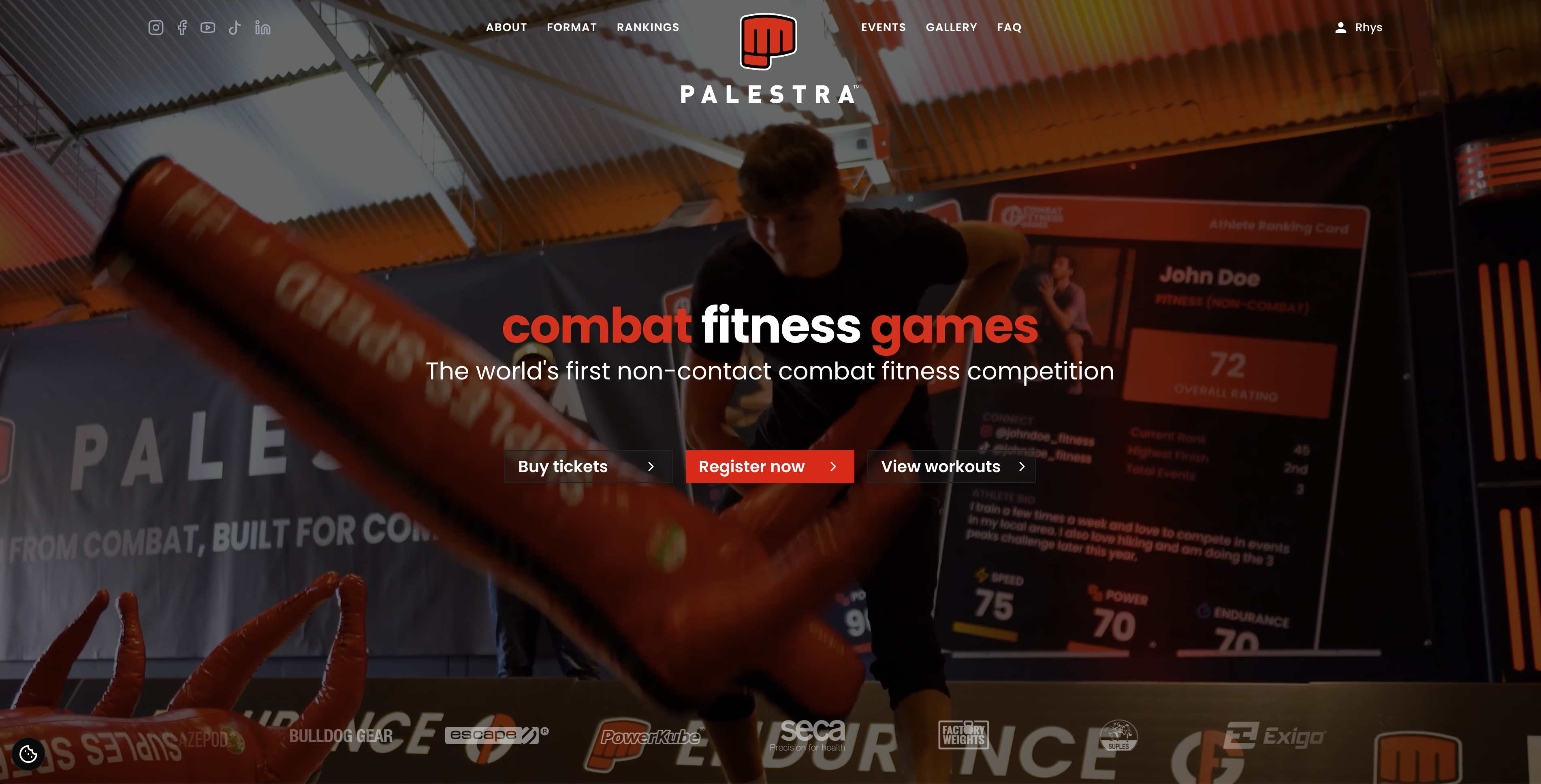 Palestra Combat Fitness website screenshot