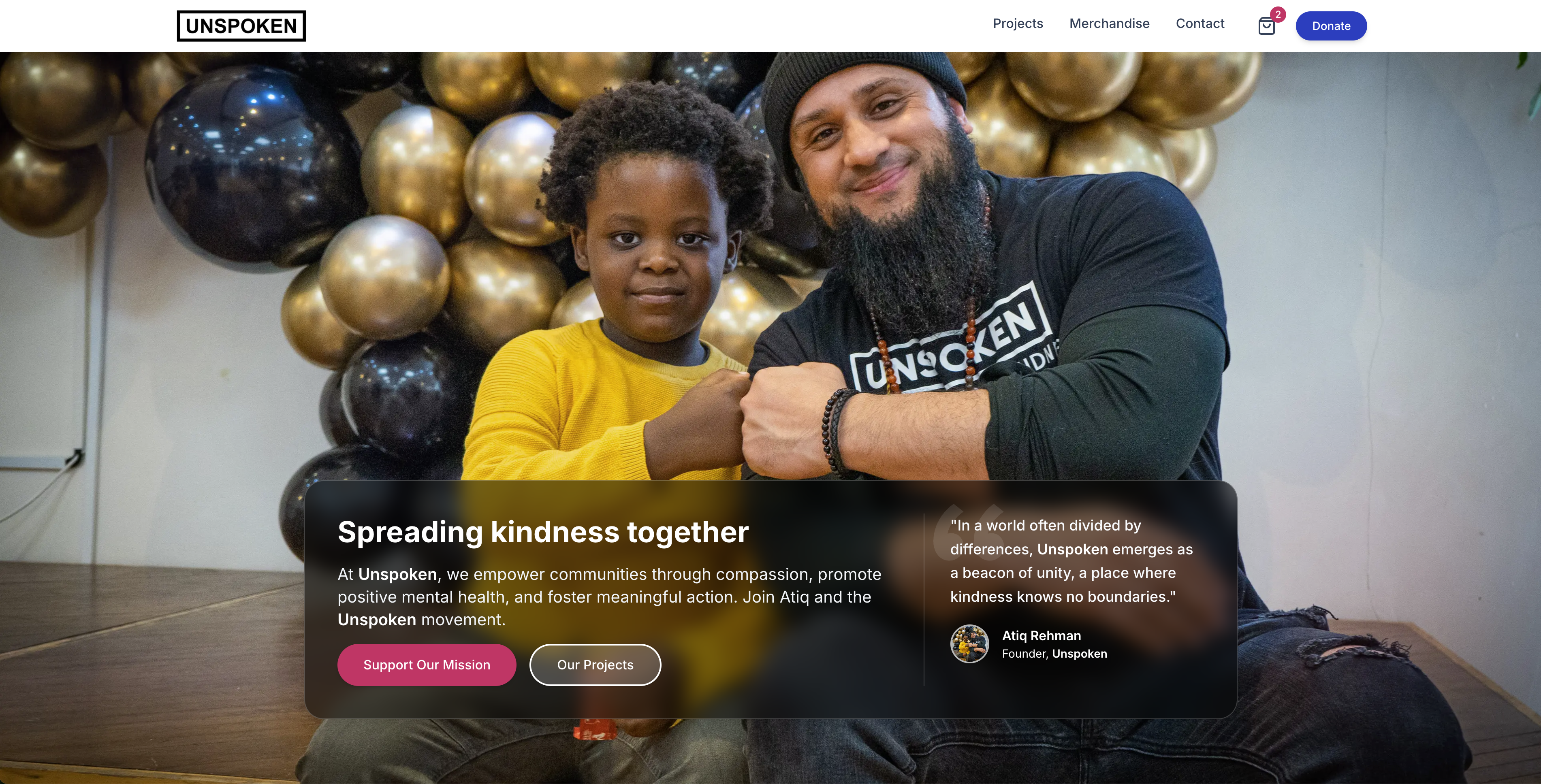 Unspoken Atiq website screenshot